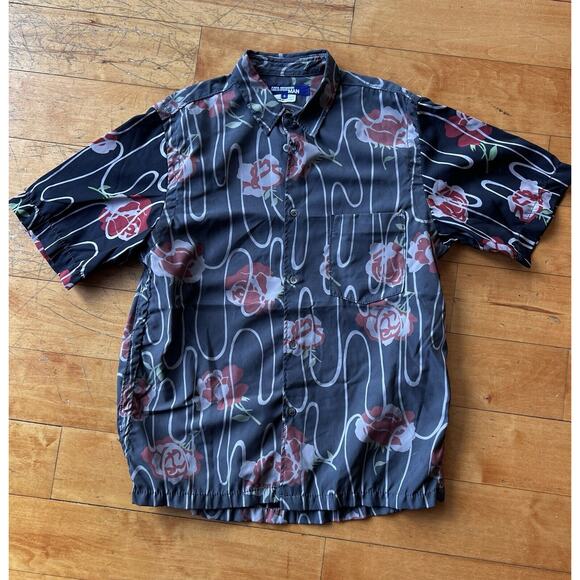 JUNYA WATANABE Comme des Garçons MAN Shirt Floral Print Short Sleeve Size Small - Picture 1 of 7